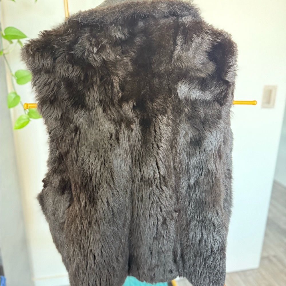 Andrew Marc Genuine Opposum Fur and Real Leather Unisex Vest - Picture 5 of 12